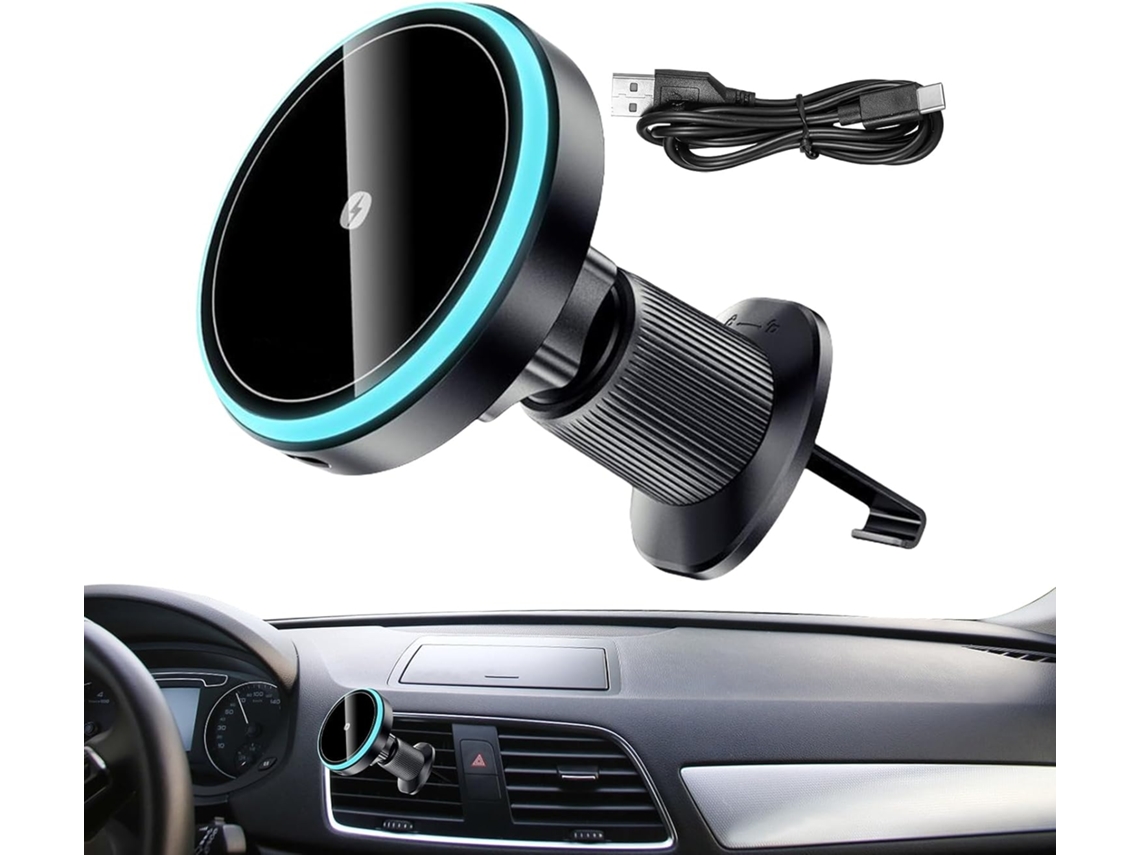 Soporte De Carga Inalámbrica Para Coche - Soporte Para Teléfono De Coche Soporte Magnético De 15 W Para Smartphone Con