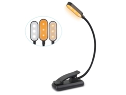 Rebe-luz De Lectura Recargable Usb Con Clip 9 Led, 3 Niveles De Brillo Ajustables, Ligera Y Duradera