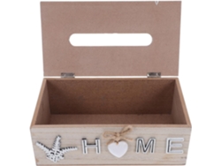 Caja Para Pañuelos De Madera Mdf Col Beige Con Acabado Vetas Madera, Organizador Rect Multi Un Almacenamiento