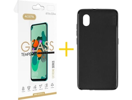 Carcasa + Protector de Pantalla para Alcatel 1B 2021 ACCETEL Negro