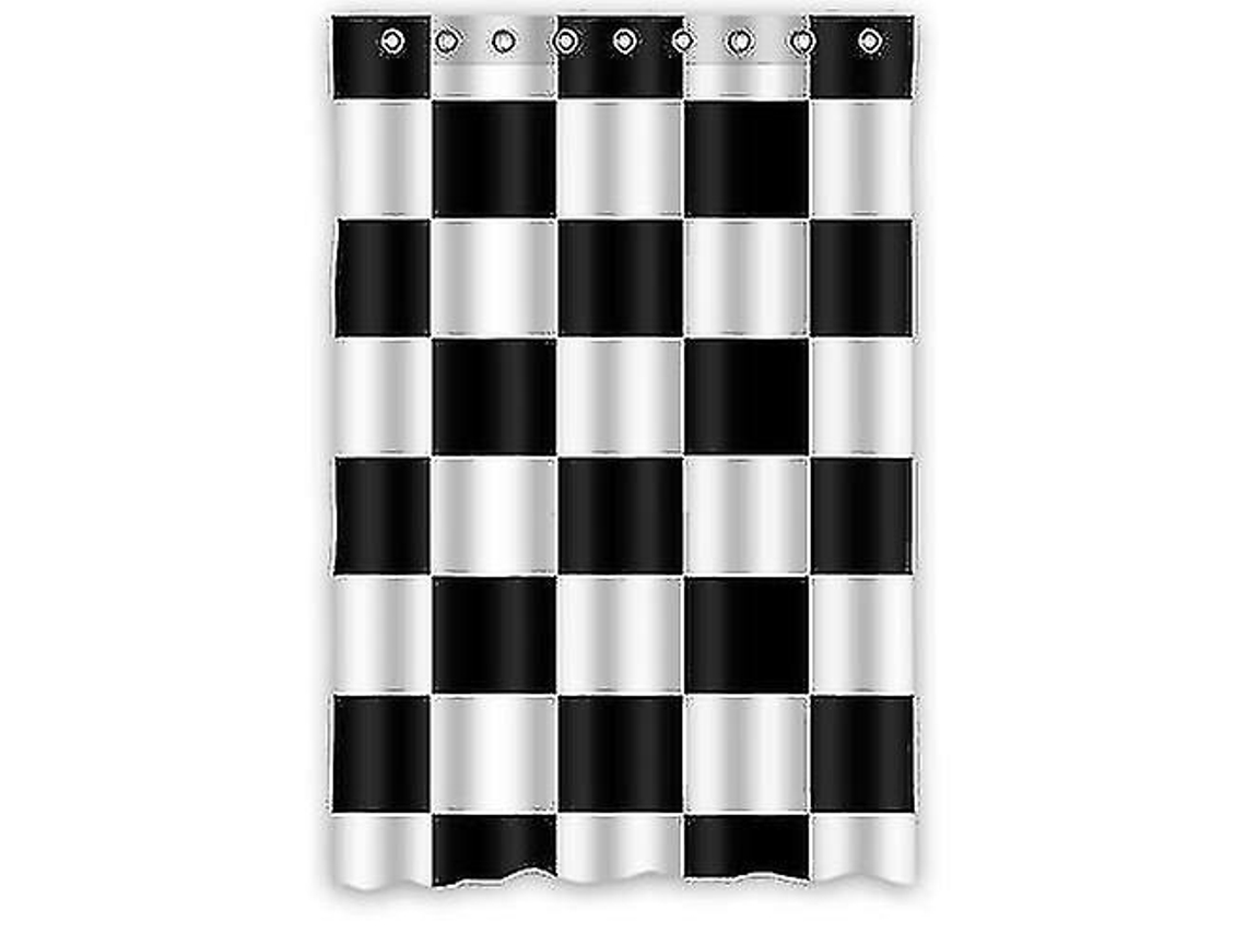 Cortina de ducha a cuadros en blanco y negro Comfort Home Style, 120 x 180 cm Jortmrd