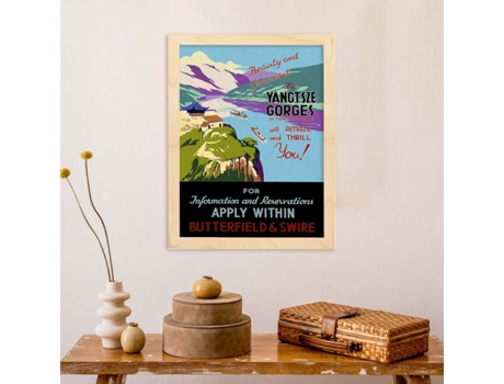 Poster NACNIC Vintage Cartel vintage para Yangtsze Gorges en China.