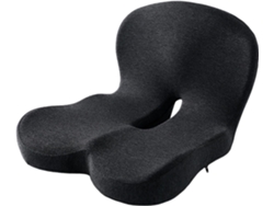 Cojín De Asiento De Espuma Viscoelástica 2 En 1 Almohada De Apoyo Lumbar Gris Oscuro Gertiz