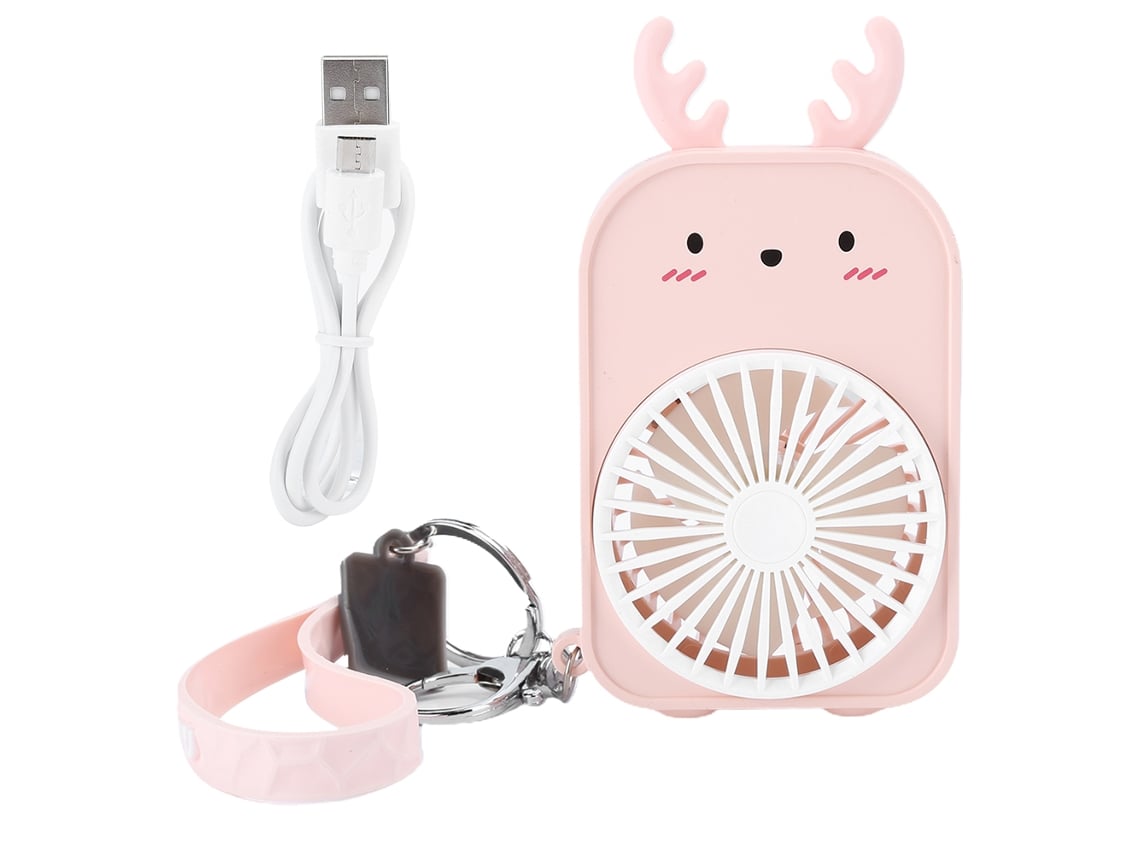 Chaveiro Ventilador Recarregável Silencioso Veado Bolsa Ventilador Portátil De Mão Cartoon Mini Usb Pequeno Ventilador