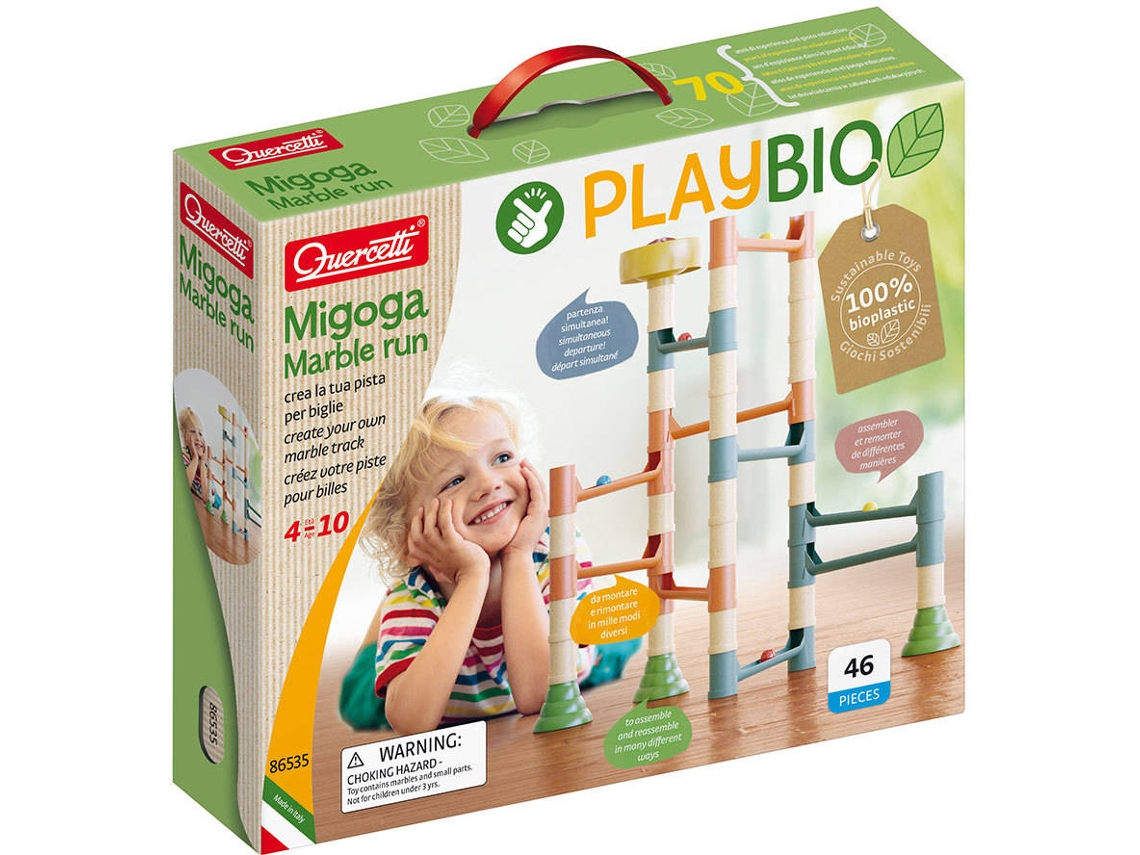 Juego Educativo QUERCETTI Play Bio & Wood Migoga Carrera de Bolas 49 pz (Edad Mínima: 4 Años - 34 x 29 x 7 cm)