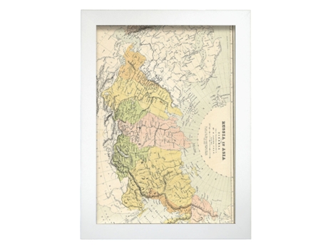 Póster NACNIC Geográficos en Estilo Vintage. Mapa de Rusia. Ilustraciones de Antiguos Mapamundis en Tonos Sepia. Tamaño A3, Sin Marco.