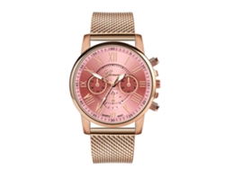 Reloj De Pulsera Unisex Para Parejas Con Correa De Silicona Y Números Romanos Rosas.