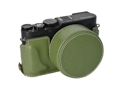 Funda protectora de piel sintética compatible con la cámara Leica D Lux 8 con tapa de lente Facpoet