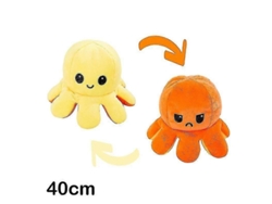 Peluche Reversible De Pulpo De 30/40 Cm Con Estampados De Dibujos Animados En Ambos Lados Y Cuerpo De Peluche.