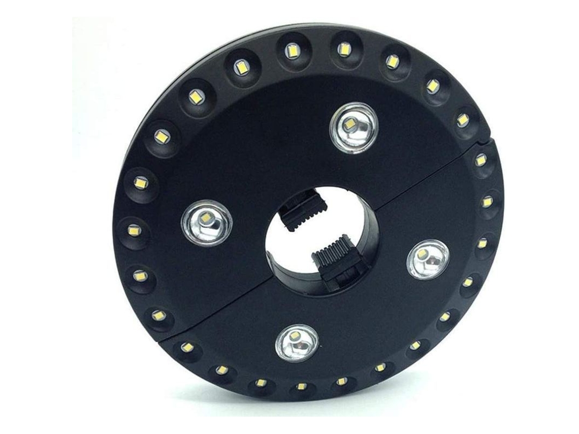 Luz De Paraguas Inalámbrica 3 Niveles De Intensidad 28 Led Blancos Camping Jardín Exterior Negro