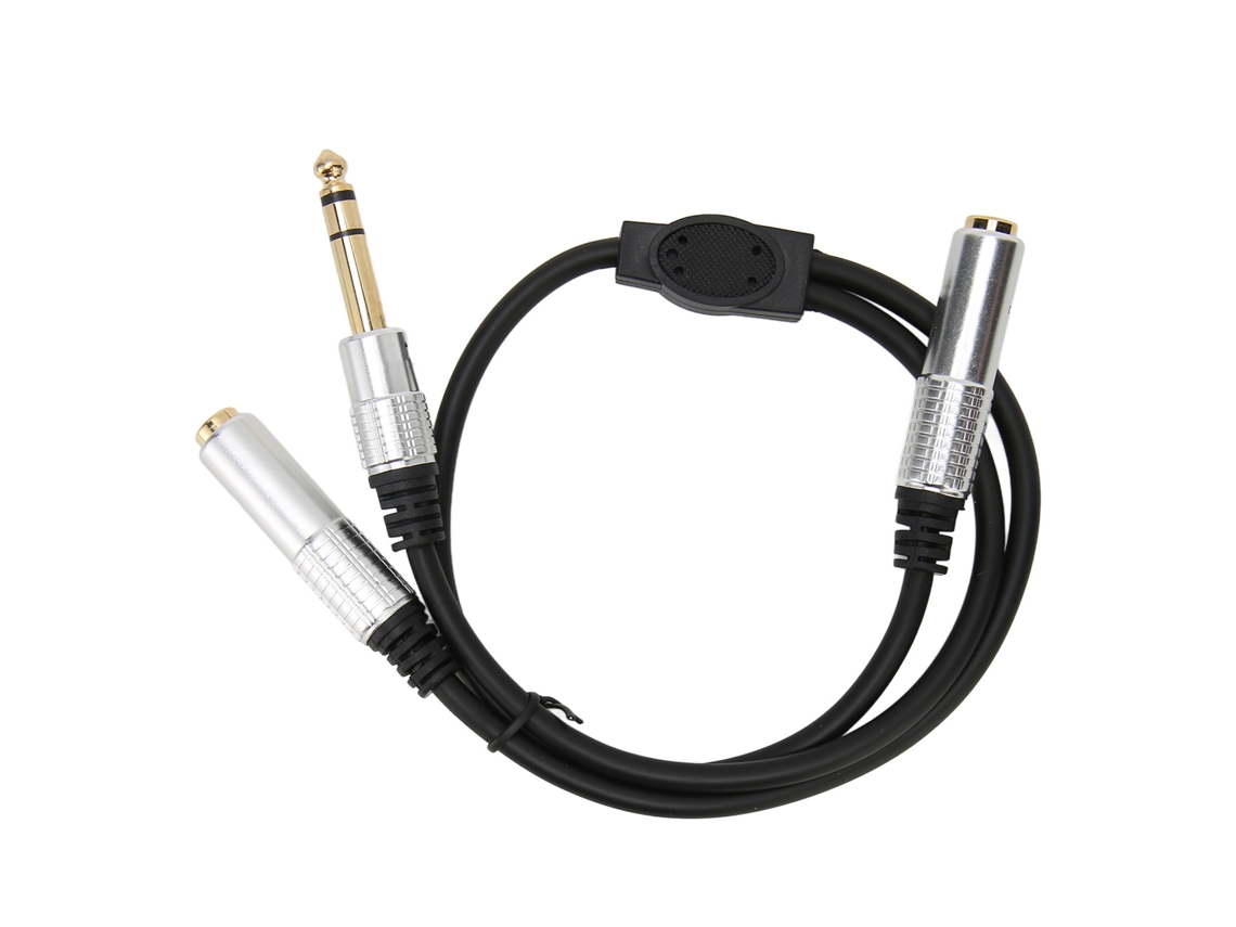 Cable Estéreo De 6,35 Mm A Doble 6,35 Mm (1/4 De Pulgada) Para Amplificador, Micrófono Y Altavoz.