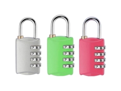 Candado De Combinación De 3 Piezas, 4 Dígitos - Antirrobo, Cincado, Ideal Para Taquillas, Equipaje, Colegio