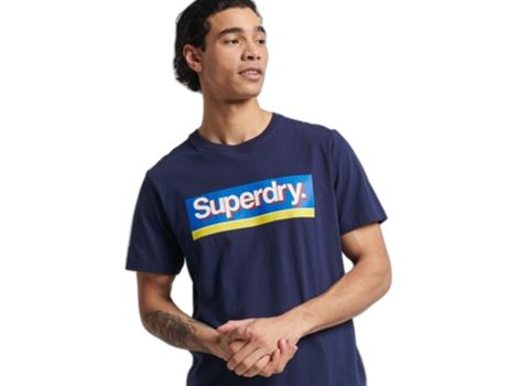 Camiseta para Hombre SUPERDRY (S - Azul)
