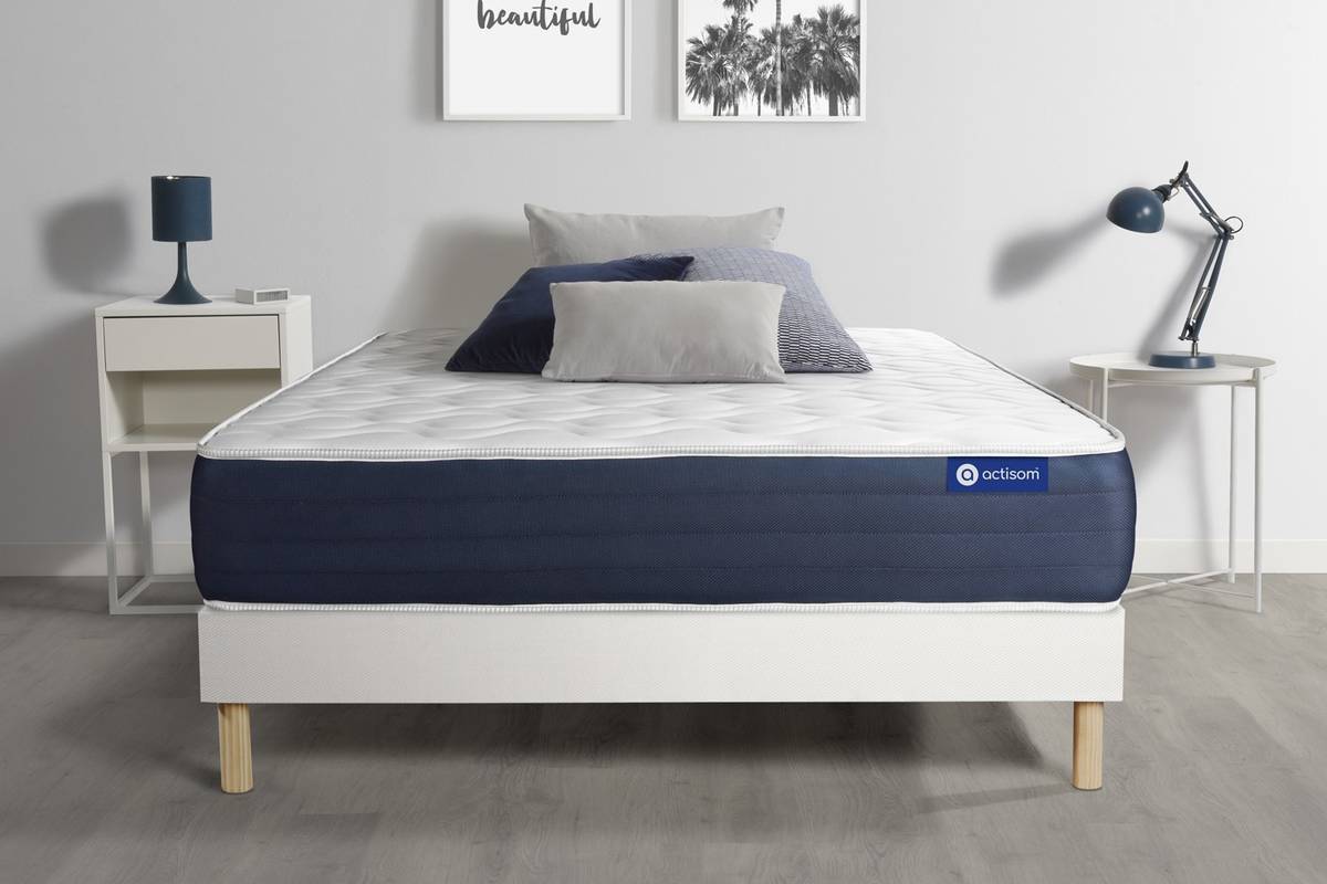 Conjunto de Somier Blanco + Colchón ACTISOM Actilatex Sleep (150x190 cm - Látex)