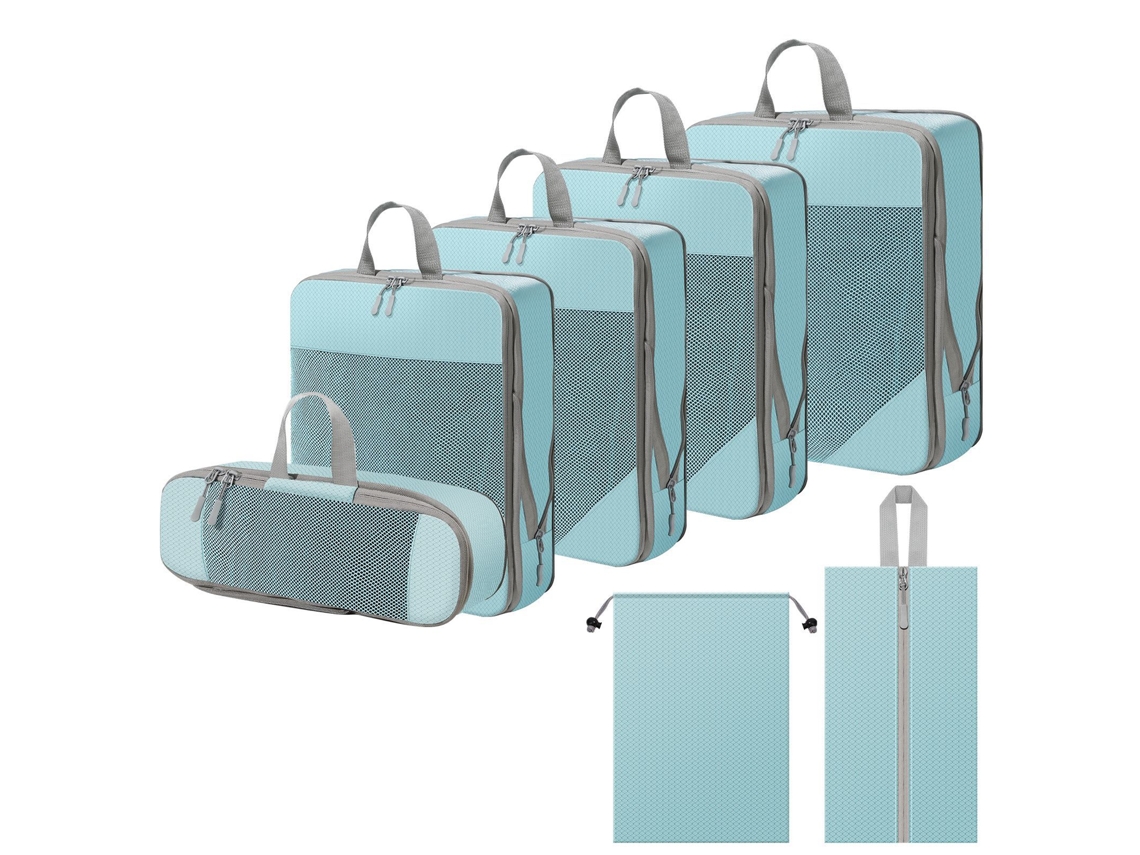 Juego De Organización Para Clasificar Ropa De 7 Piezas, Cubos De Embalaje Para Viajes Que Ahorran Espacio CHRUI Blue
