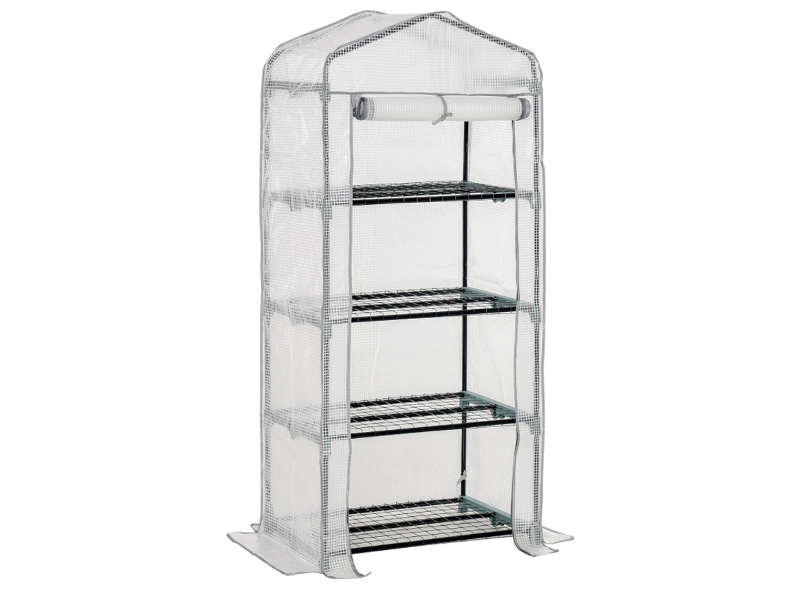 Horno De Aluminio Con 4 Estantes, 70x50x160cm, Blanco