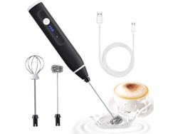 Espumador De Leche Eléctrico Con 2 Varillas, Recargable Por Usb, 3 Velocidades Para Café, Huevos Y Crema.