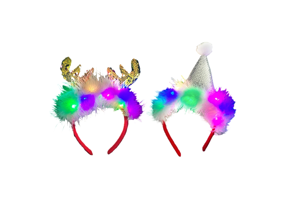 Diademas navideñas LED, sombrero de reno luminoso para festivales NEVEANCE