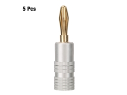 2026velora-5pcs Conector De Audio Plug Banana De Cobre Chapado En Oro 4mm Para Altavoces