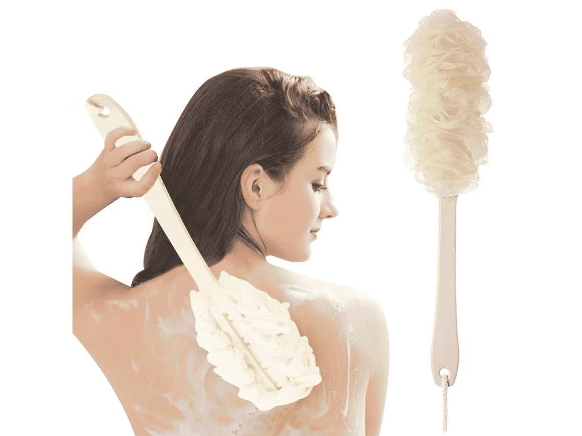 Cepillo De Baño De Mango Largo Para Una Exfoliación Suave (beige) Gertiz