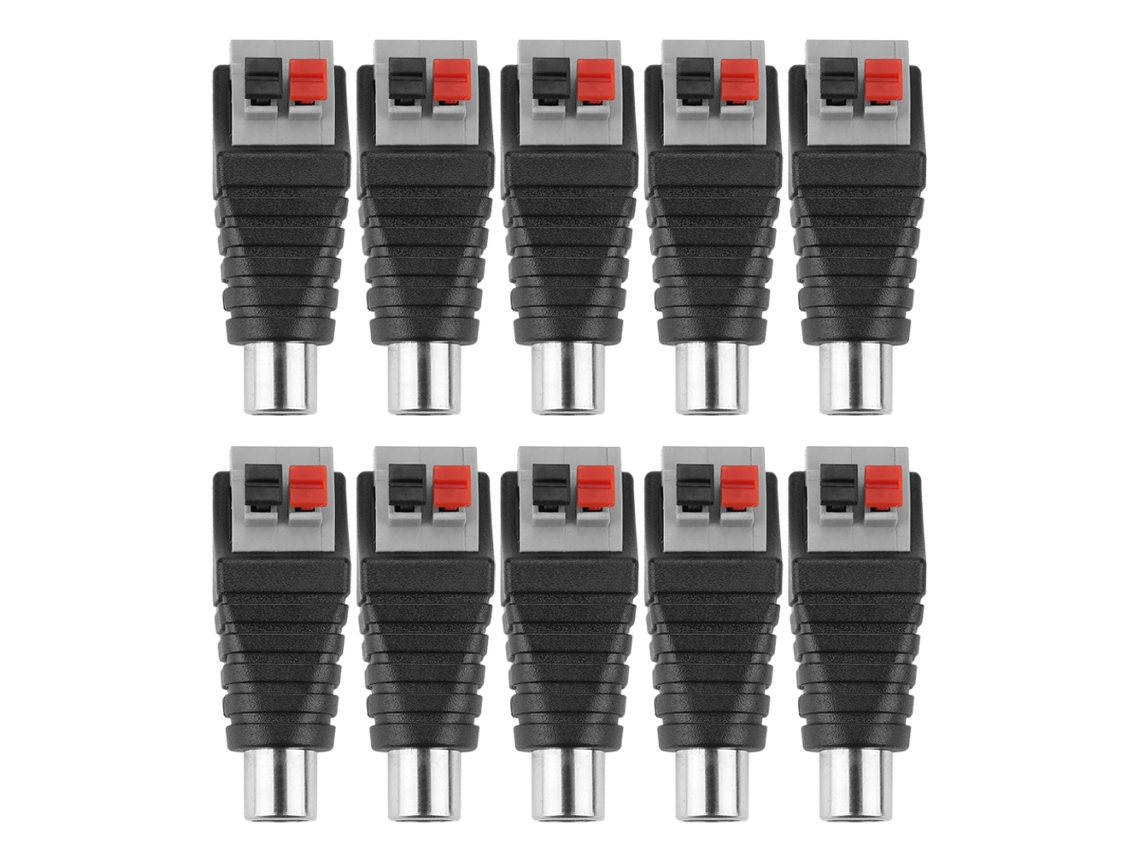 2026velora-10 Piezas Conector Rca Hembra A Av 2 Terminales De Tornillo Para Audio Y Video