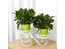 Soporte Metálico De 2 Niveles Con Forma De Calabaza Y Coche Para Plantas, Ideal Para Interiores, Exteriores, Patios Y Jardines. Estante Para Macetas.