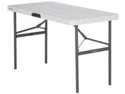 Mesa patas plegables rectangular crema Lifetime 122x61x74 cm