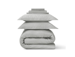 Conjunto Tudo Incluído! DiLuxe Liso Gris ‘TI’: Juego de Sábanas (Cama 90 x 200 cm) + Juego Funda Nordica (160 x 220 cm) Cetim 300 Hilos