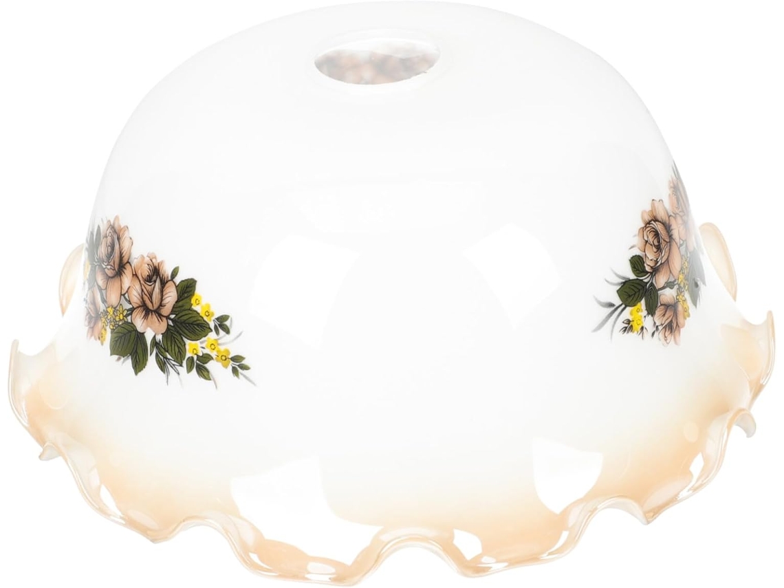 Pantalla De Cristal Blanco De Estilo Retro Para Lámpara De Mesa, Plafón Y Protección Ocular.
