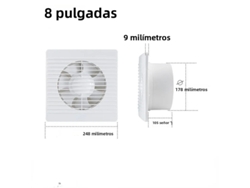 (8 Pulgadas) Extractor De Aire Para Baño Potente Y Silencioso