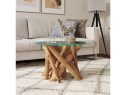 Mesa De Centro Mesa Auxiliar Mesa De Café De Madera Maciza De Teca 60 Cm Wsd879496