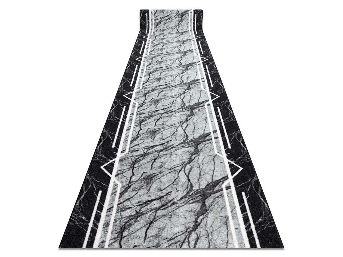 Alfombra de Pasillo con Refuerzo de Goma 110 cm Marmur Mármol, Piedra Gris