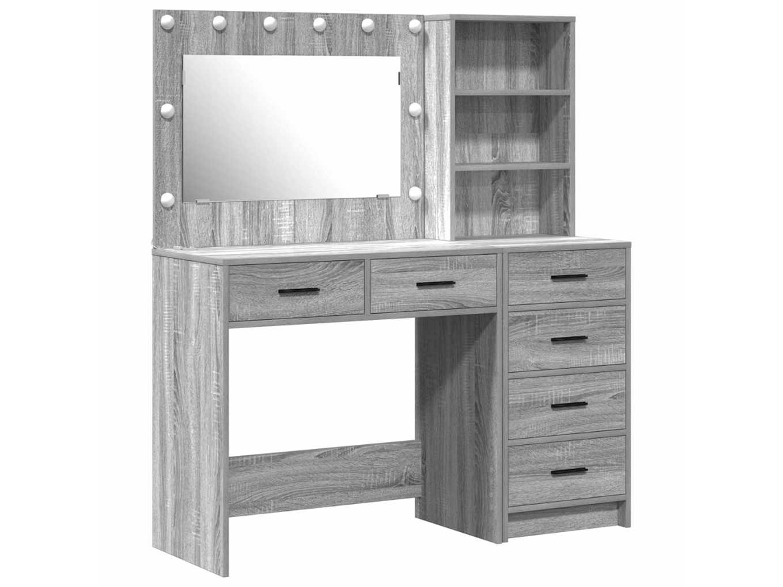 Mesa De Tocador | Mesa De Vestidor Con Cajón Gris Claro 78.5 X 41 X 135 Cm