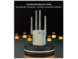 Extensor/repetidor de Wi-Fi 2024 que amplía la cobertura a 9860 pies cuadrados. Conecta 40 dispositivos. Aumenta la señal de Internet con el puerto Yizhood.