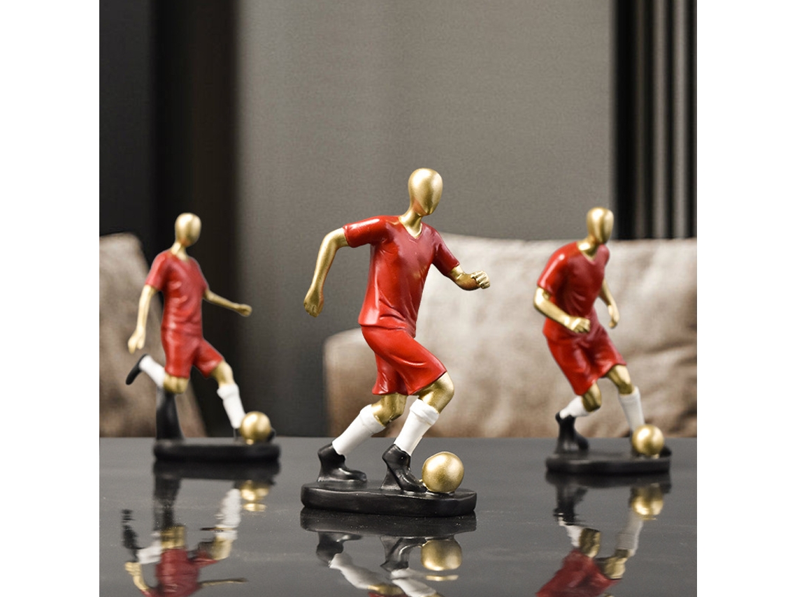 Jugador de fútbol en miniatura para decoración del hogar