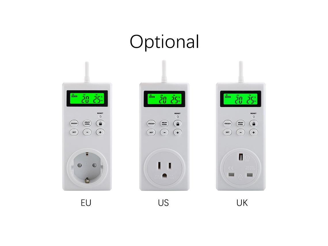 Termostato Inalámbrico Programable Con Sensor De Temperatura Para Modos De Calefacción Y Refrigeración Y Pantalla Lcd.