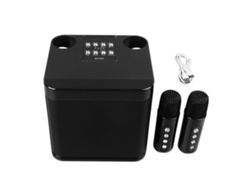 Mini Altavoz De Karaoke Portátil Con 2 Micrófonos Inalámbricos Bluetooth Para Fiestas En Casa Y Acampadas.