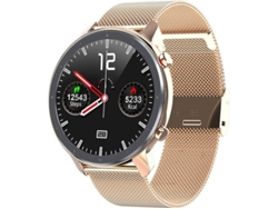 Reloj inteligente Yizhood 1.3 con pantalla personalizada, ECG, frecuencia cardíaca, podómetro, calorías, monitor de actividad física, IP68, iOS y Android (dorado)