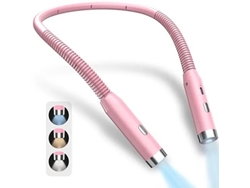 Lámpara De Cuello Led Recargable (rosa) Con 3 Modos, Linterna De Libro