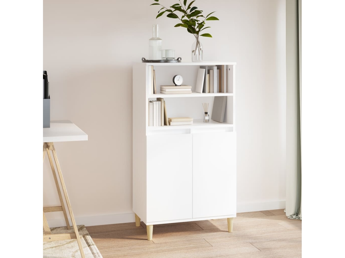 Aparador Alto Madera Contrachapada Blanco 60x36x110 Cm