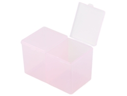 Caja organizadora transparente Rebe para toallas de algodón con 2 compartimentos, ideal para el hogar, la oficina y la escuela - Rosa