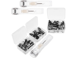 Engrapadora De Empuje Transparente Reutilizable Con 3 Clips De Plástico Y 3 Recambios – Dispensador