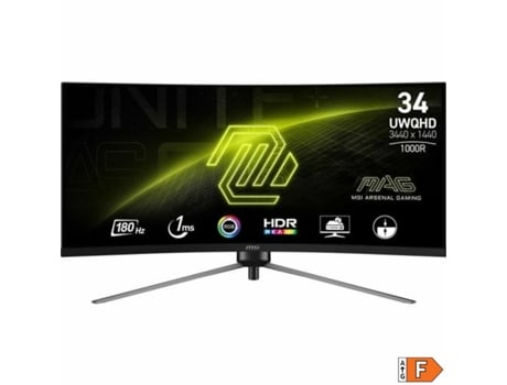 Monitor MSI 345CQR (Negro - 34" - VA - NVIDIA G-SYNC - UltraWide Dual Quad HD)