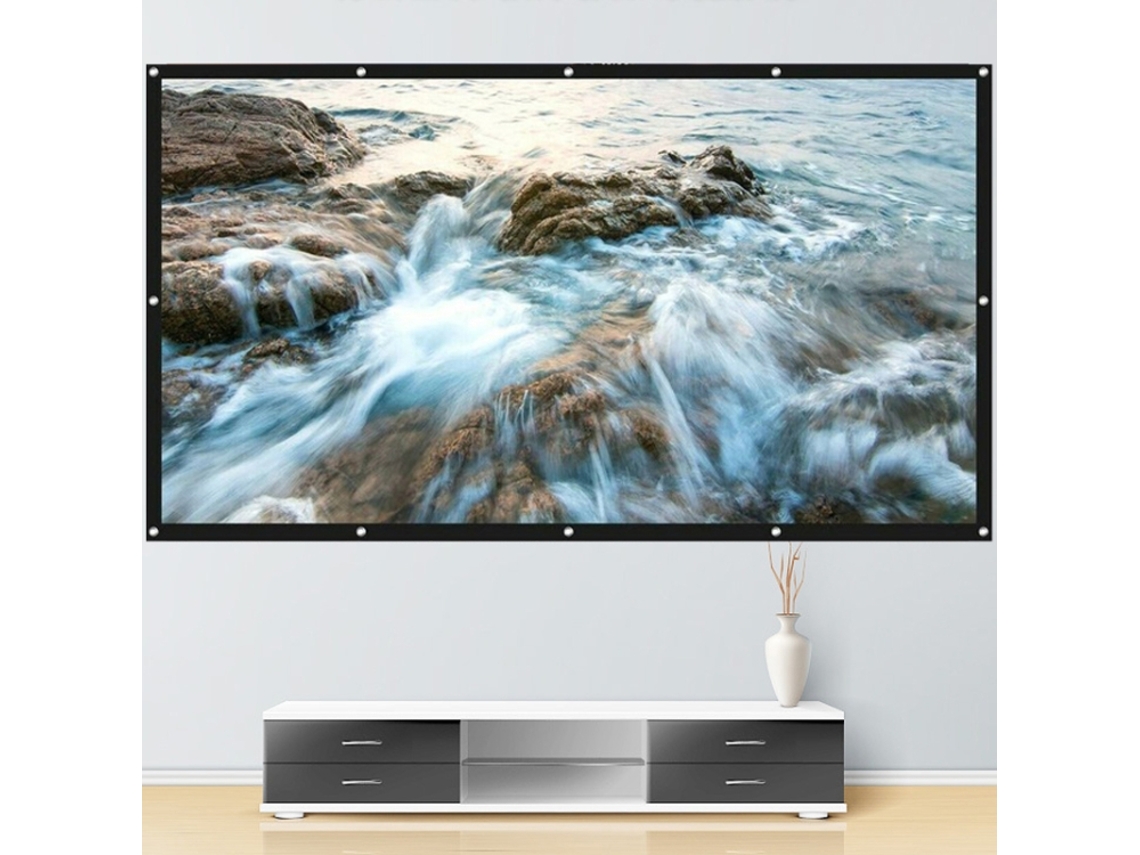 Tela de projeção ZRUXE 120 polegadas, 16:9, 266x148cm, dobrável, antirreflexo HD | ZRUXE