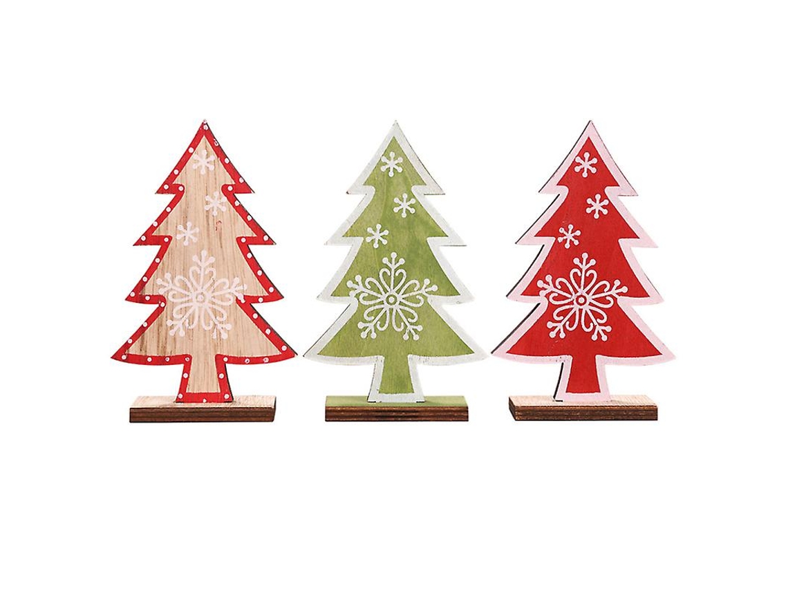 3 piezas árbol de Navidad de madera ALLINLESS