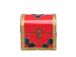 Decoración Navideña Para Casa De Muñecas: Trineo De Madera Con Accesorios Móviles. Caja Pequeña Para Miniaturas A Escala 1:12.