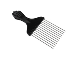 Peine afro de acero inoxidable, peine para el cabello, estilista