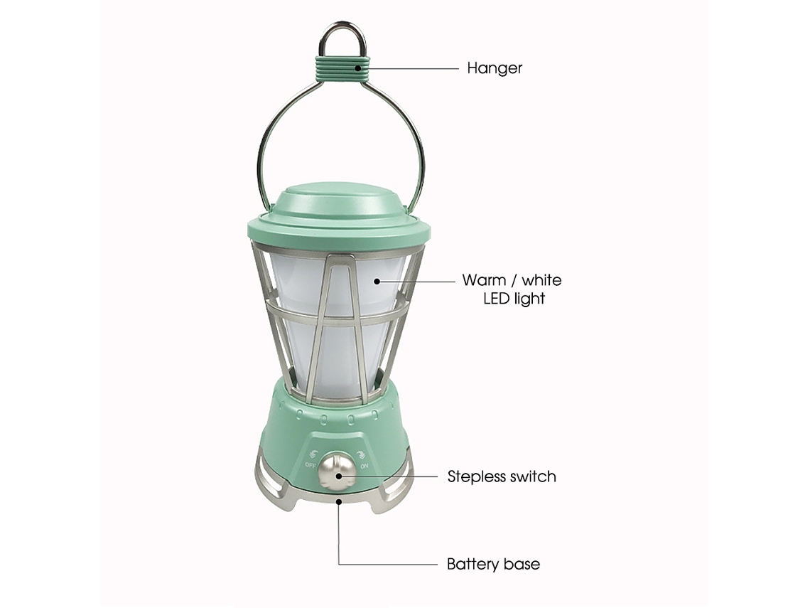 Lámpara LED vintage para camping, ideal para jardín, patio, terraza, camino, luz nocturna.