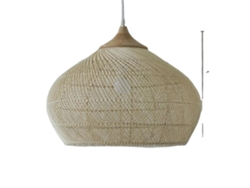 Lámpara colgante Boãªmia, casquillo E27, madera y ratán, 60 cm de diámetro, sin bombilla, D60x45 OEM