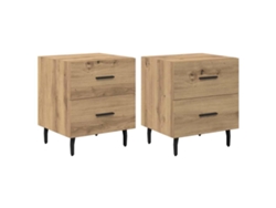 Maison Exclusive - Armario De Noche 2 Pcs Roble Artesanal 40 X 35 X 47,5 Cm